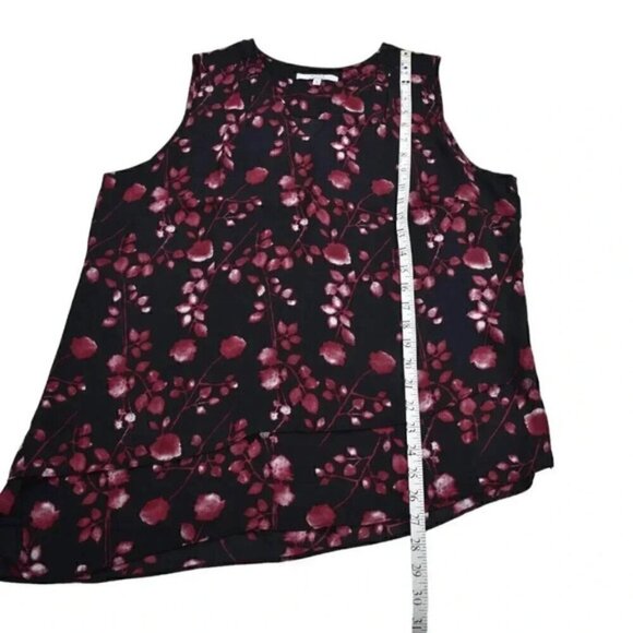 NWT Alfred Sung Floral Tank Top Black Red Sleeveless V-Neck Size XL - Picture 11 of 11
